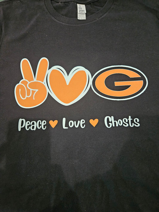 Kaukauna Ghost "Peace-Love-Ghosts"Tee Shirt