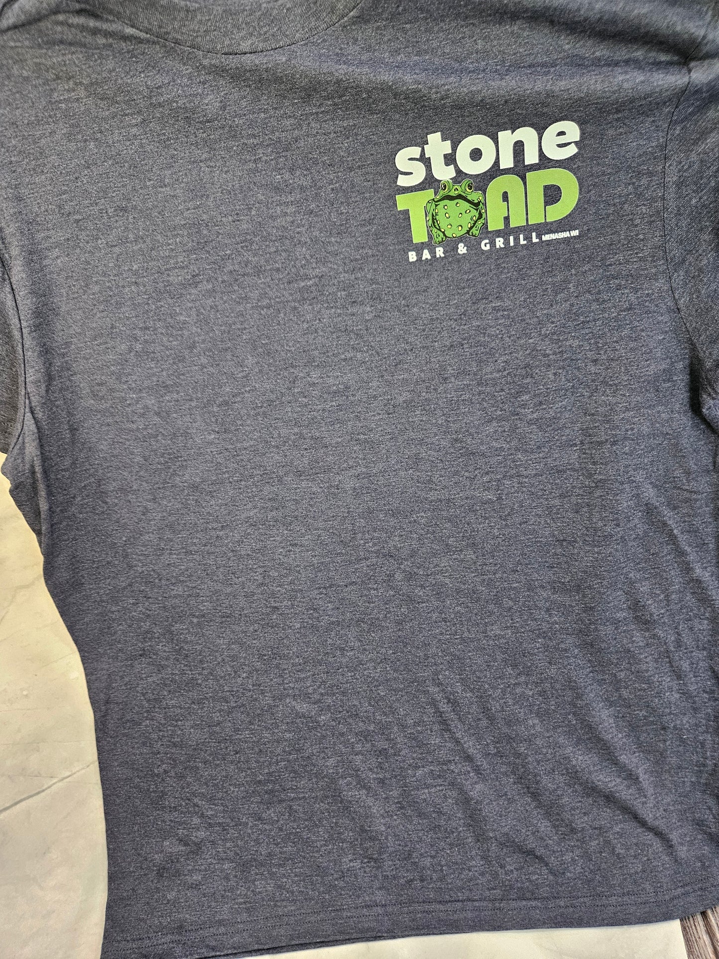 Stone Toad Bar and Grill Heather Grey Tee Shirt